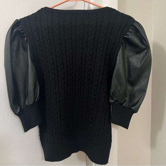 Philosophy Women's Puff Sleeve Cable Knit Sweater Size Medium - Picture 5 of 8